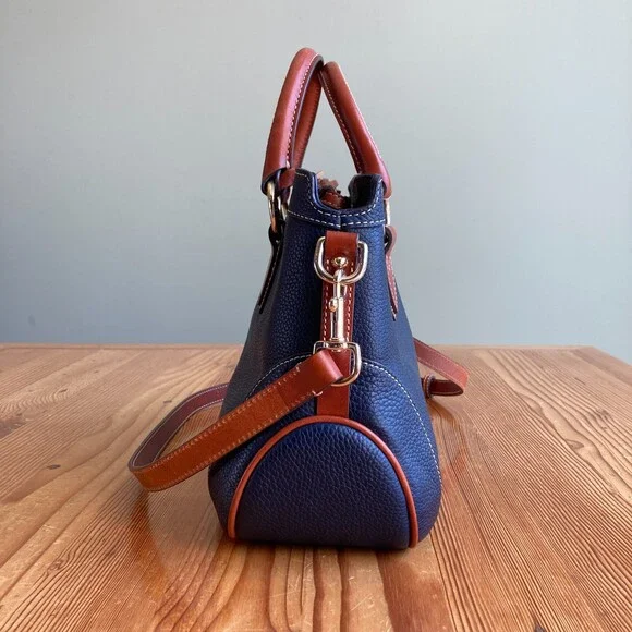 Dooney & Bourke Navy Pebble Grain Lexington Shopper Large Tote Bag - 0801TH - Picture 4 of 7